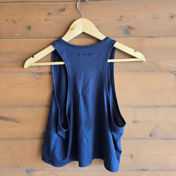 Outdoor Voices Tank Top FastTrack Mesh Crop Shirt S Athleisure Gray Gym Flowy - Picture 4 of 5